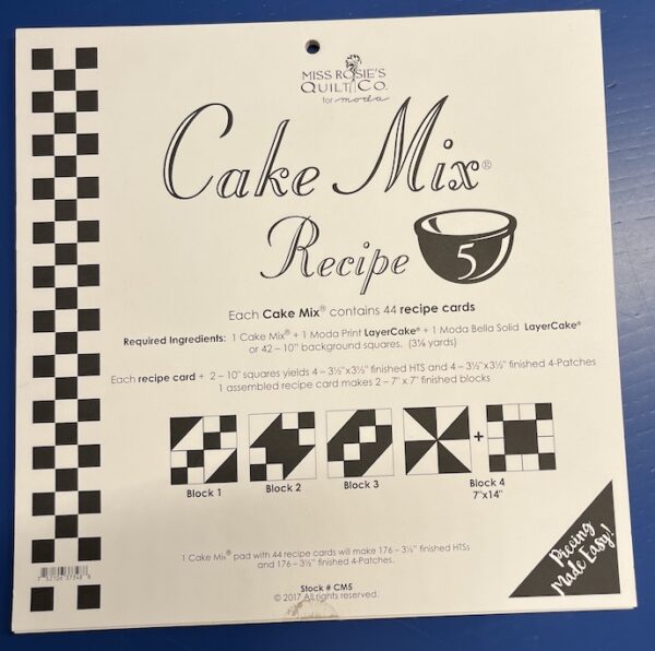 Cake Mix Recipe n 5 - 44 cards 10 inch